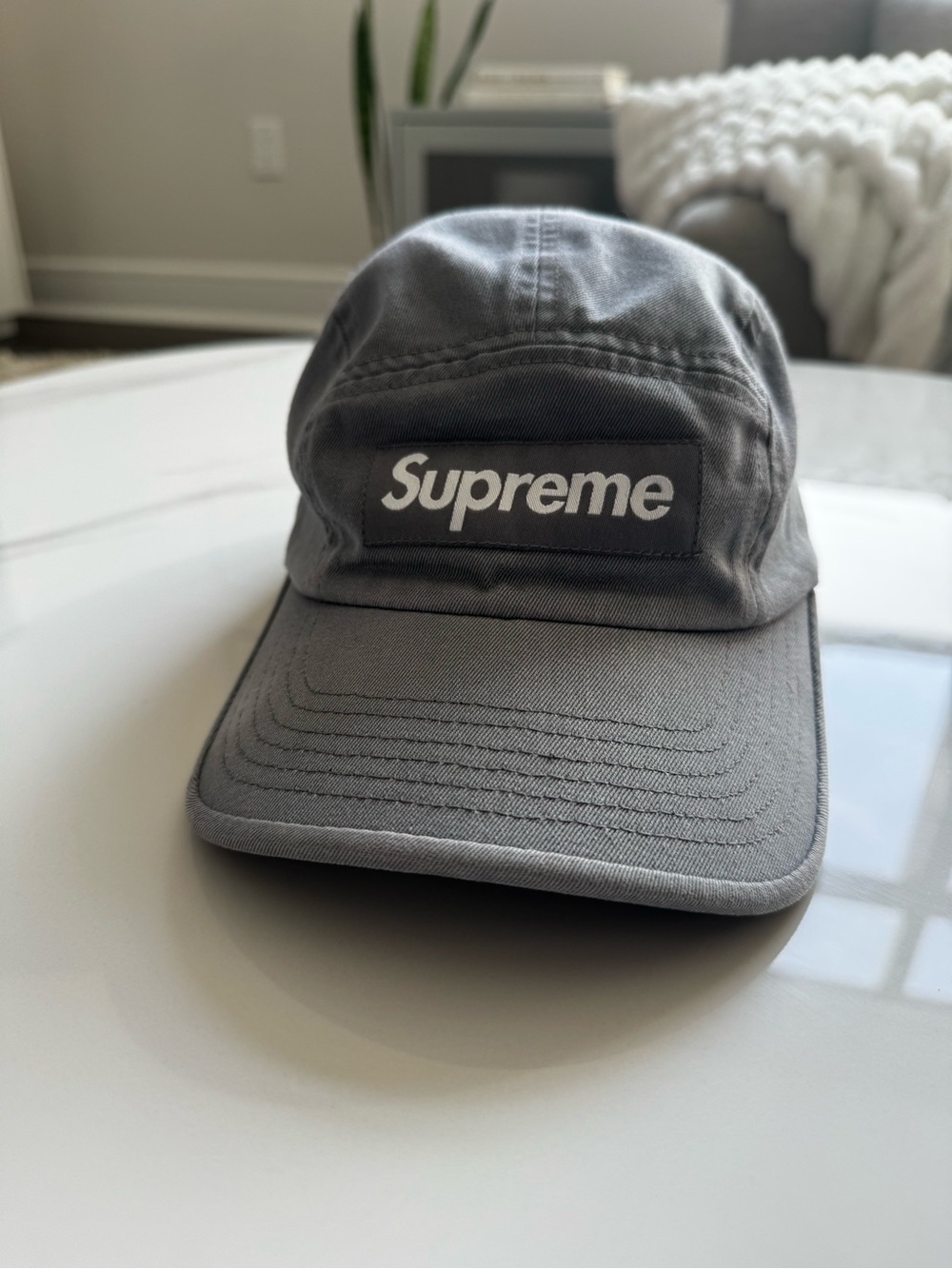 Supreme Gray Hat with White Box Logo